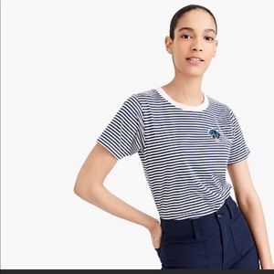 J. Crew Embellished Striped Tee